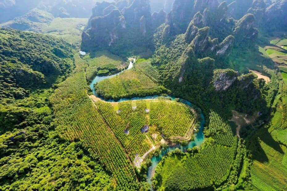 Khu nghỉ dưỡng Blue Diamond Retreat nhìn từ trên cao.