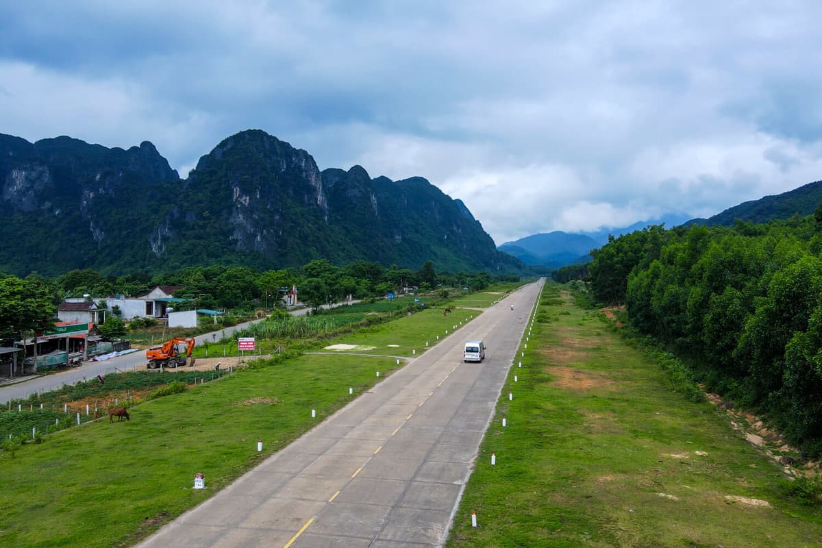 Khe Gat Airfield has become a section of the western branch of the Ho Chi Minh Road